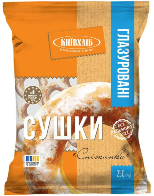 Сушки Київхліб сніжинка глазуровані, 250г
